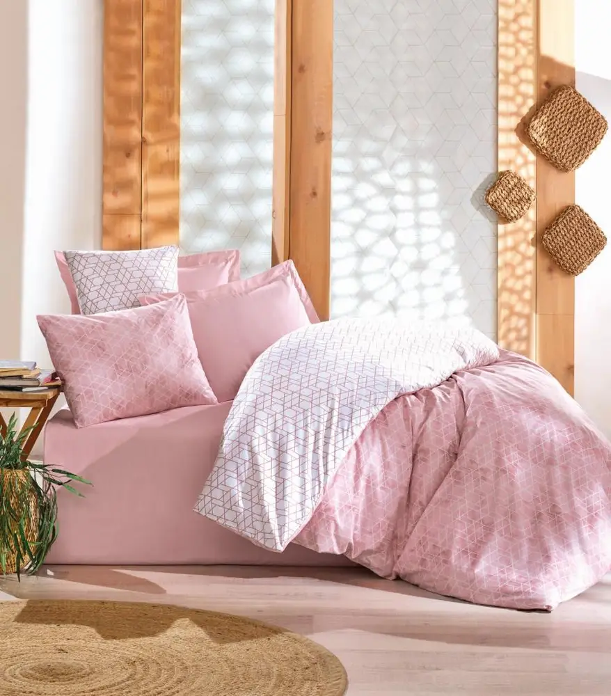 Çift Kişilik Nev Takımı Minimal  Pembe 2