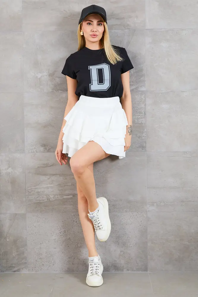 Kadın D Baskılı T-shirt 2