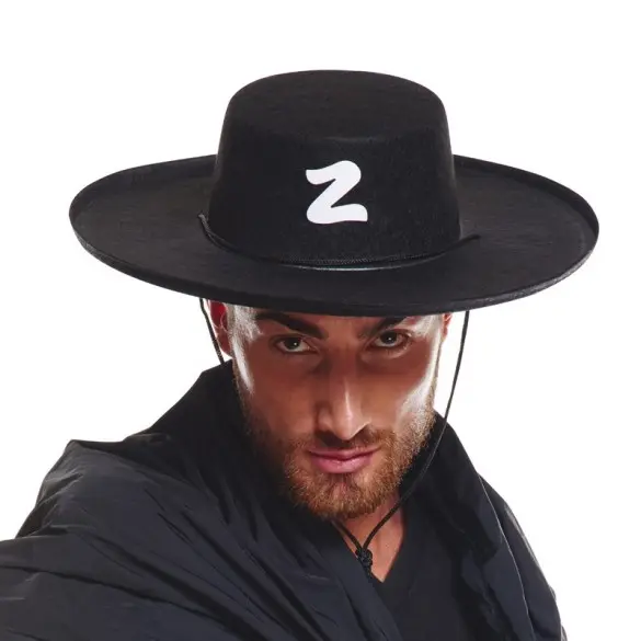 Z Logolu Yetişkin Boy Bağcıklı Zorro Şapkası 2