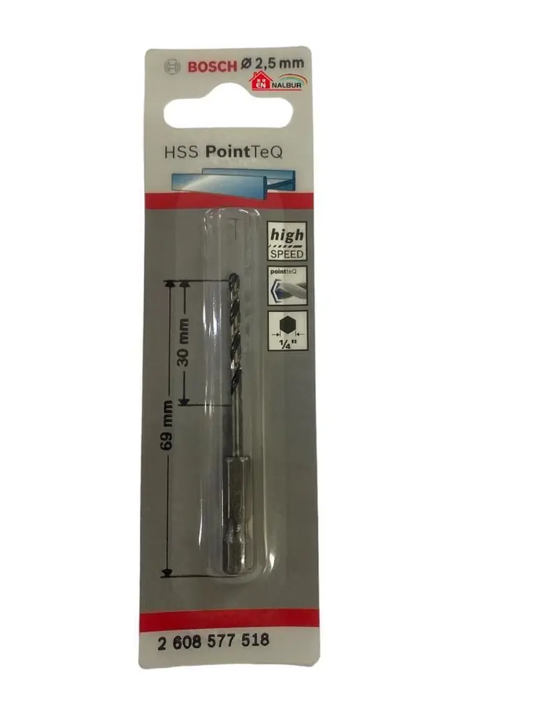 Pointteq Altıgen Şaftlı Hss Matkap Ucu 2,5 mm 2