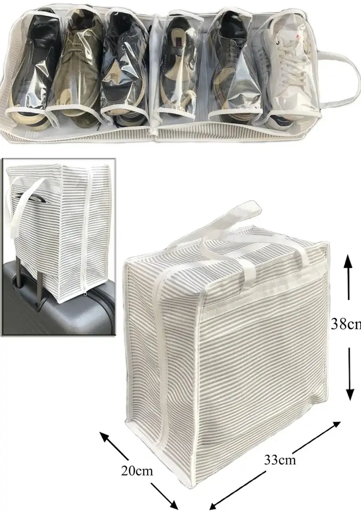 Ayakkabı SAKLAMA ve TAŞIMA Çantası (Çizgili Model) Shoe Tote 2