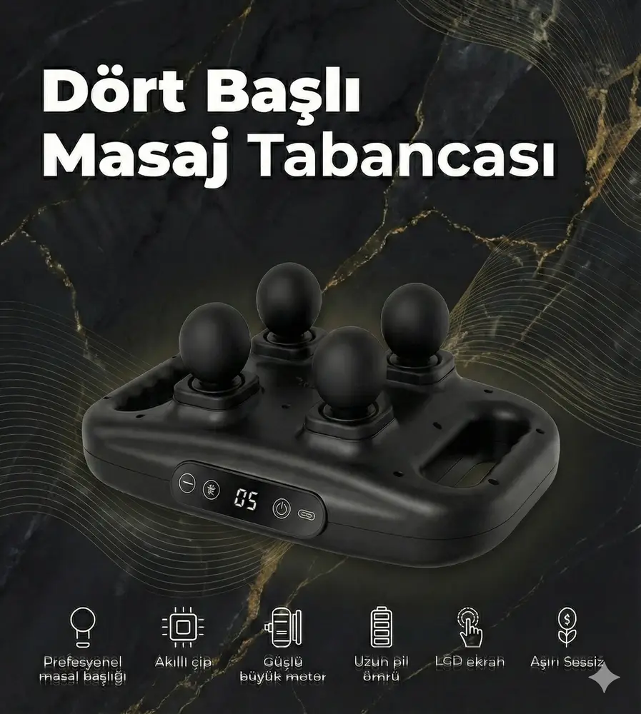 4 Başlıklı Masaj sı - Ergonomik Derin Doku Sırt ve Boyun Masaj Aleti Ağrı ve Sızı 4