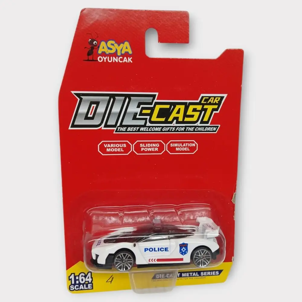 Metal Mini Polis Arabası 8 cm - Polis - 4 - 1 ADET 5