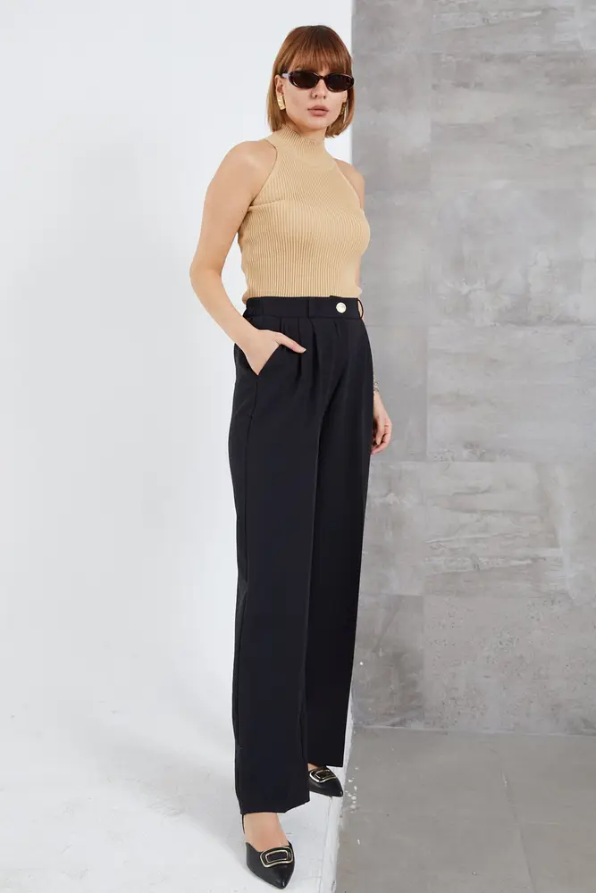 Kadın Beli Lastikli Pzzo Pantolon 5