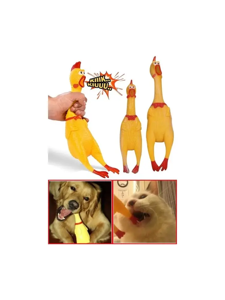 Sesli Horoz Eğlenceli Köpek ve Kediler İçin Sesli Öten Horoz Oyuncak 15 cm 4