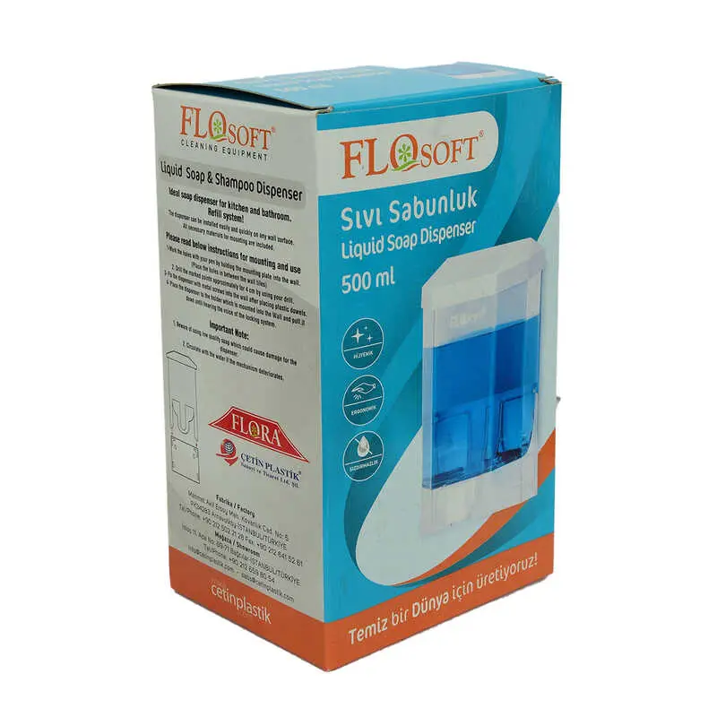 Sıvı Sabunluk ve Şampuan Makinası Şeffaf Renk 500 ML Hacimli 3