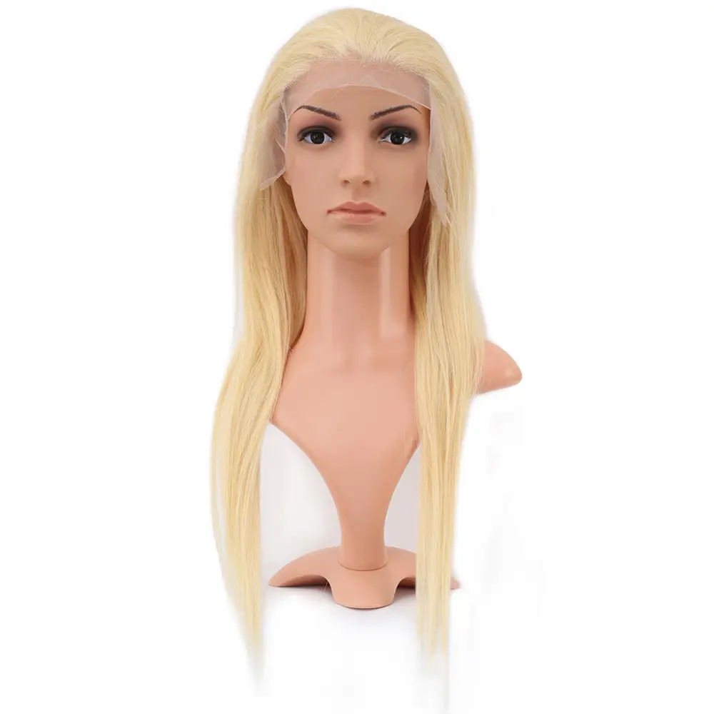 Gerçek Front Lace Düz Platin Tül Peruk / 60/65cm