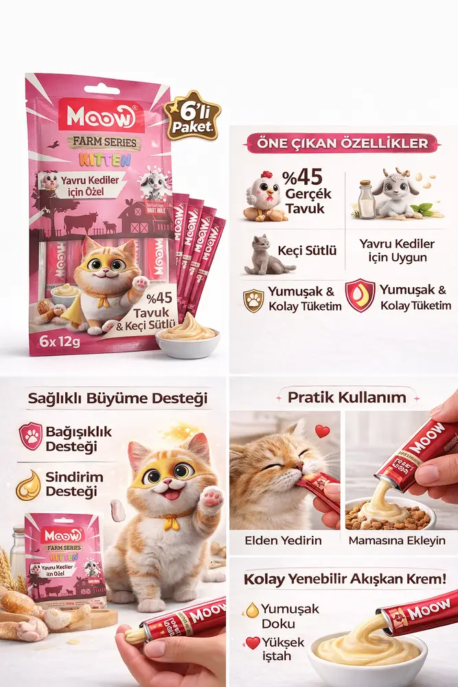 Tuklu ve Keçi Sütlü Yru Kedi a Ödül sı 6 x 12 gr 3