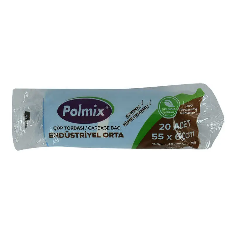 Torbası Orta Boy 55x60Cm 150Gr 25Mikron 30Lt Mi Rulo 20 Adet 3
