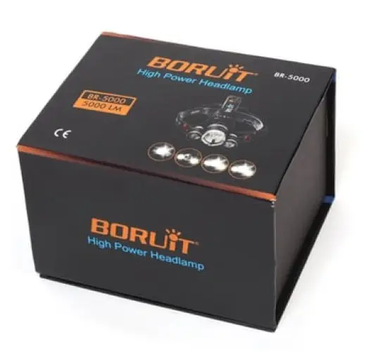 Boruit T6 Kafa Feneri 5000 Lumens 3Xcree Xm-T6+2R5 Lamba Led Kamp Lambası 2