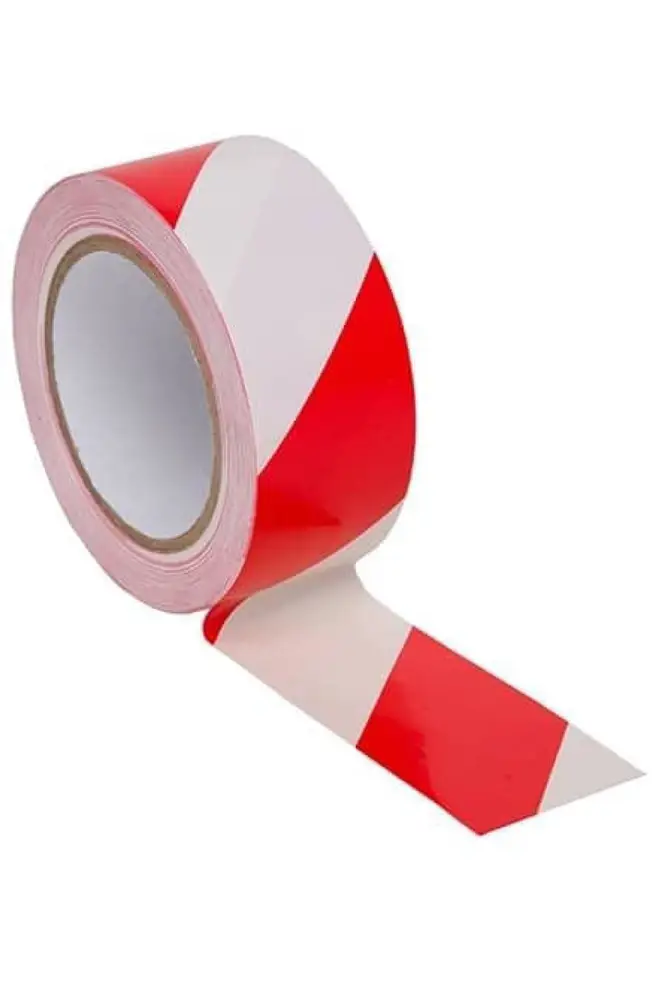 Yer İşaretleme Bandı Kırmızı Beyaz 50 mm 30 Metre
