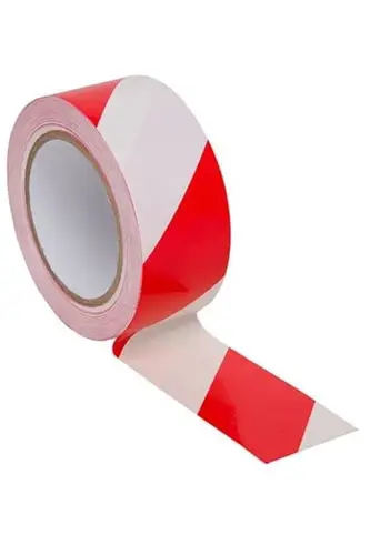 Yer İşaretleme Bandı Kırmızı Beyaz 50 mm 30 Metre
