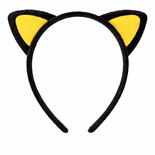 Peluş Kedi Kulak Taç Sarı Siyah – Çuk Parti & Kostüm Tacı