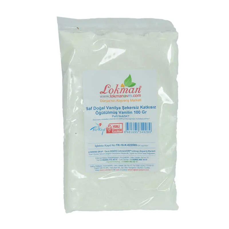 Vanilya Öğütülmüş Saf Doğal Şekersiz Katkısız Vanilin 100 Gr Paket 3