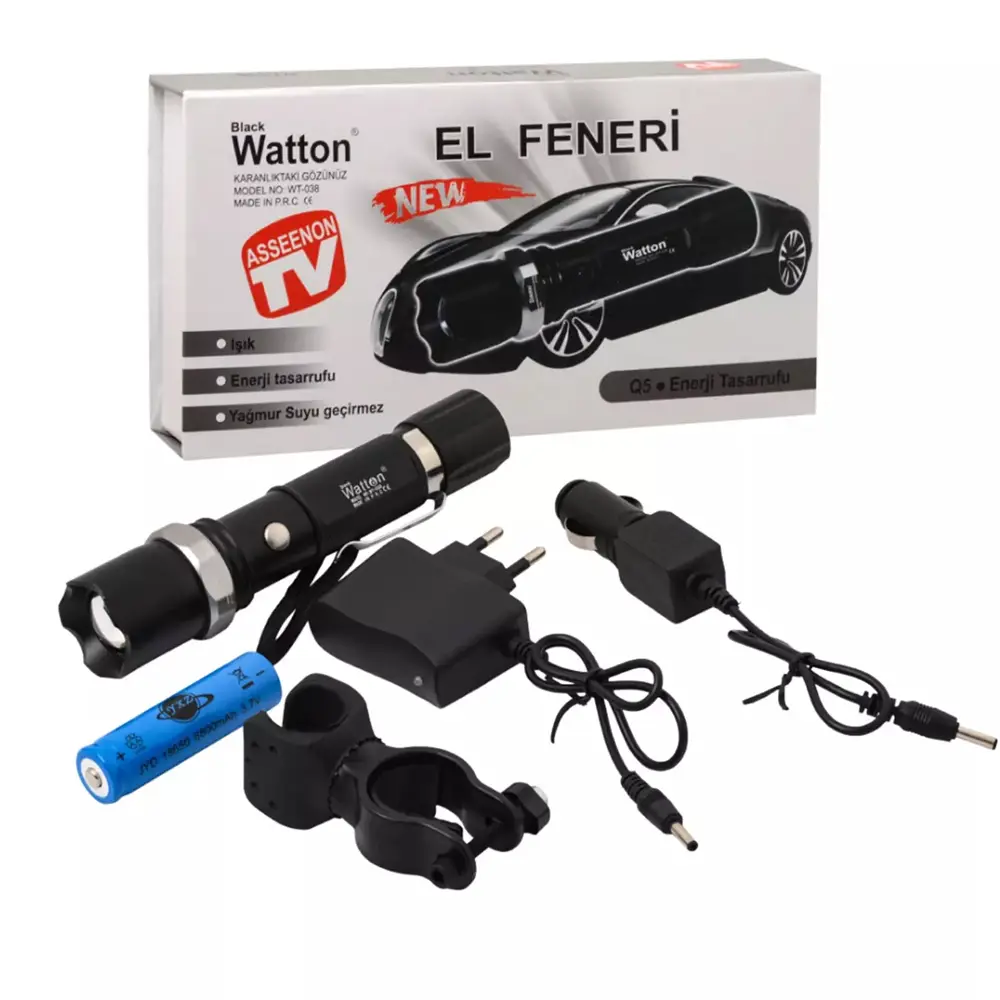 Zoomlu Şarjlı EL Feneri En Uygun Fiyata Wt-038 5