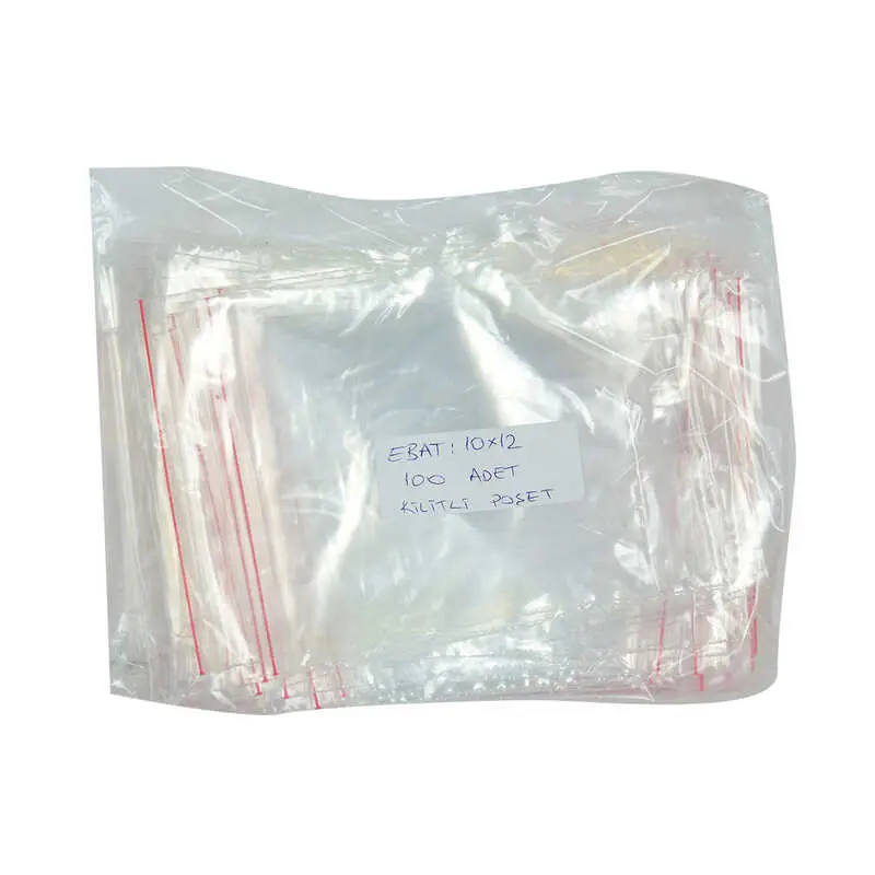 Kilitli Naylon Torba Poşet 10X12 Cm Şeffaf 100 Adet 1 Paket 3