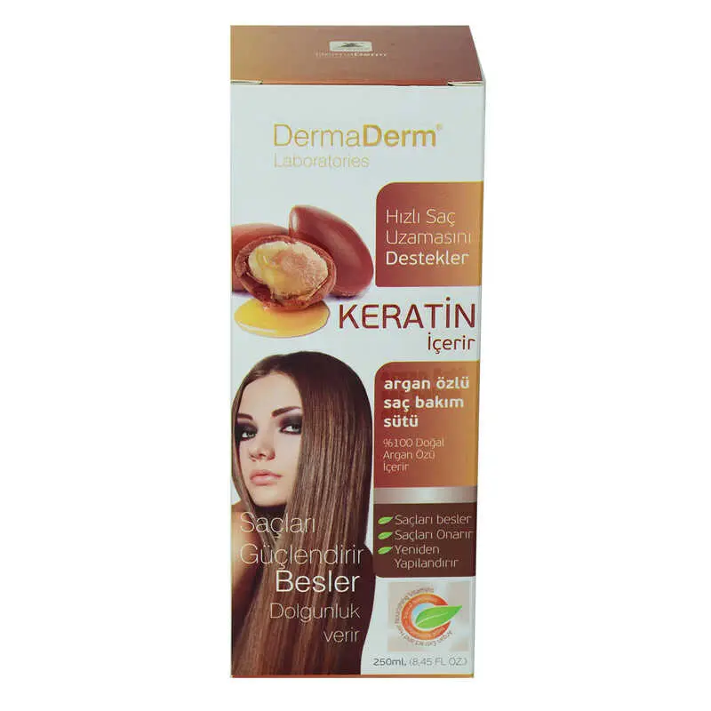 Keratinli Argan Özlü Saç Bakım Sütü Hızlı Saç Uzamasına Etkili 250 ML 3