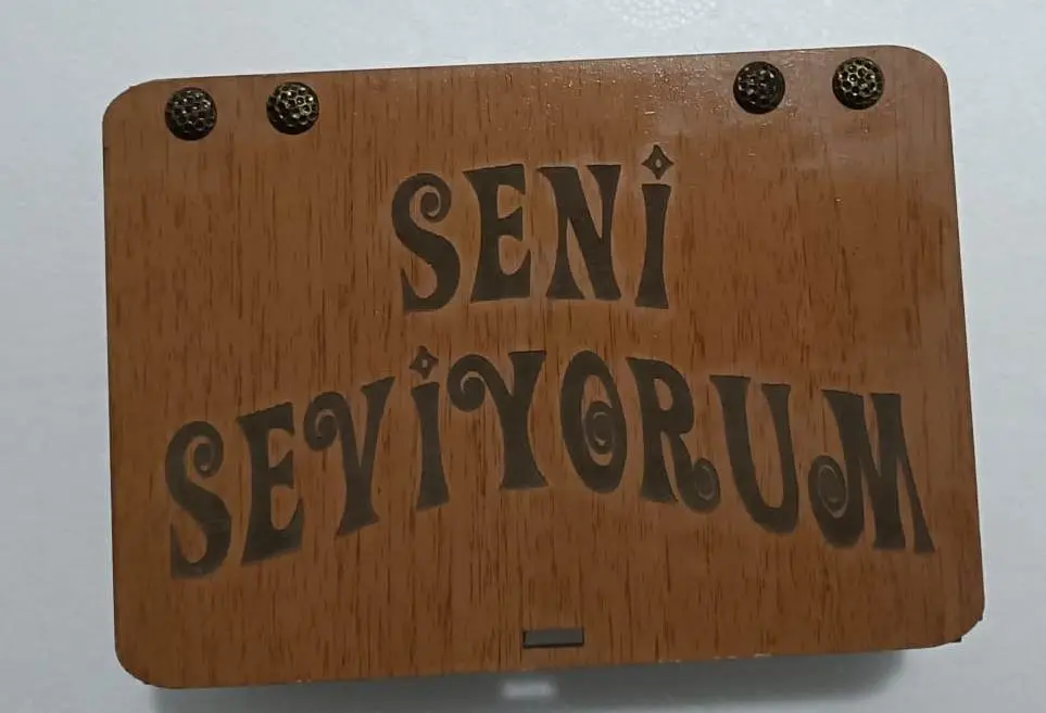 Seni Seviyorum Ahşap Hediye Kutusu Sevgiliye Hediye 5