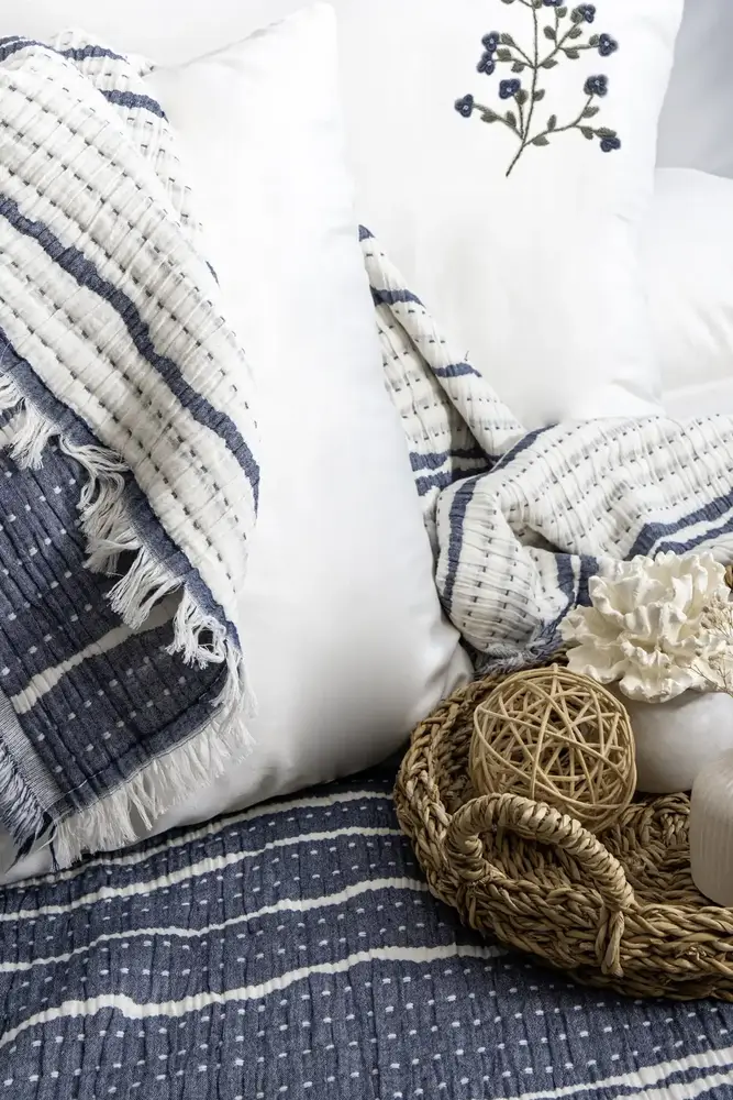 Şaheser Home Collection Yatak Örtüsü Seti Sera Lacivert 2