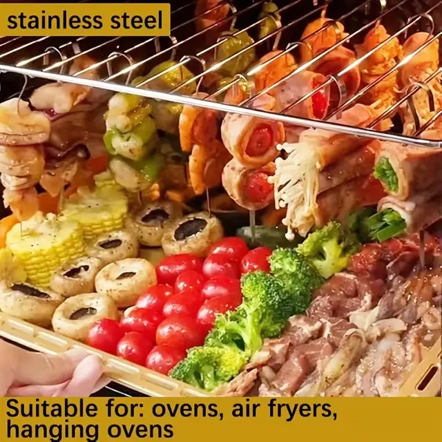 10 Adet Paslanmaz Çelik Mangal Şişi Seti – 20 cm Metal Şiş ve Izgara Şişleri 4