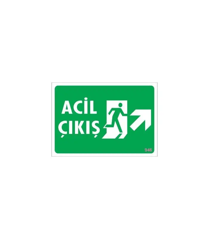 Acil Çıkış Uyarı Levhası 17,5x25 KOD: 946