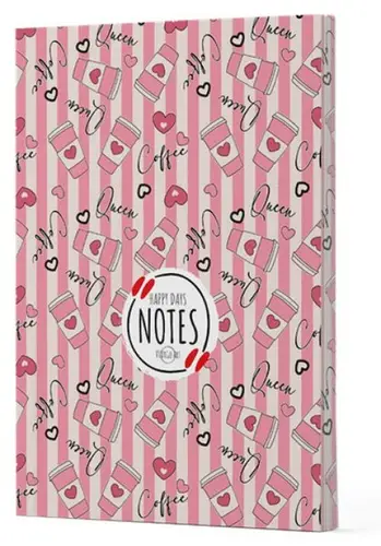 Kahve 8 - Yan Boyamalı Çizgili Defter