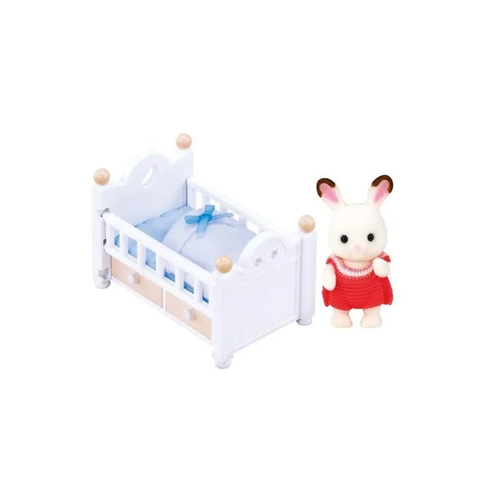 5017 Sylvanian Families,  Kulaklı Tşan Bebek ve Yatağı , +3 yaş 2