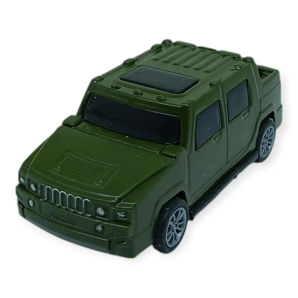 Çek Bırak Arabalar 10 Cm - Yeşil Çift Kabin Pick-Up - 1 ADET 2