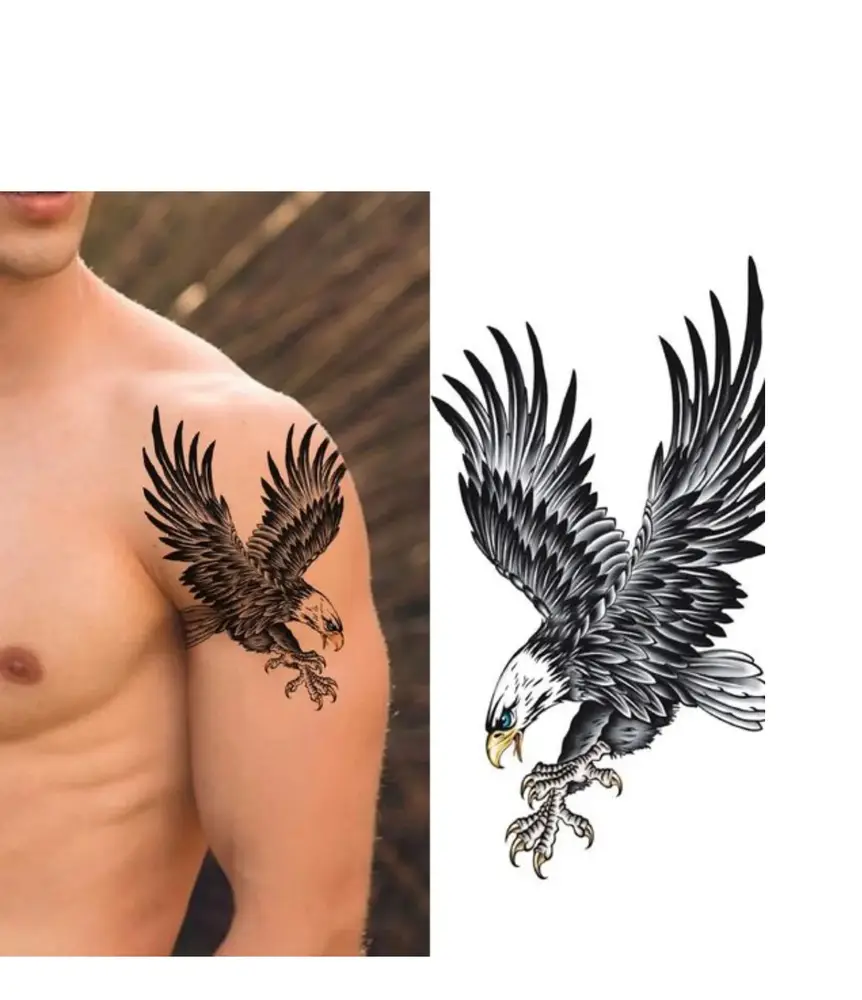 Kartal Geçici Dövme Şablonu - FF037 3