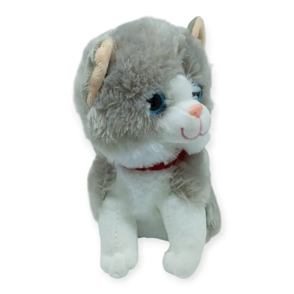 Sesli Peluş Kedi 25 cm - Gri - 1 ADET 3