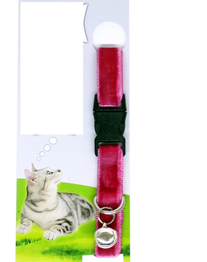 Kadife Dokulu Ayarlanabilir Çıngıraklı Kedi Tasması 2