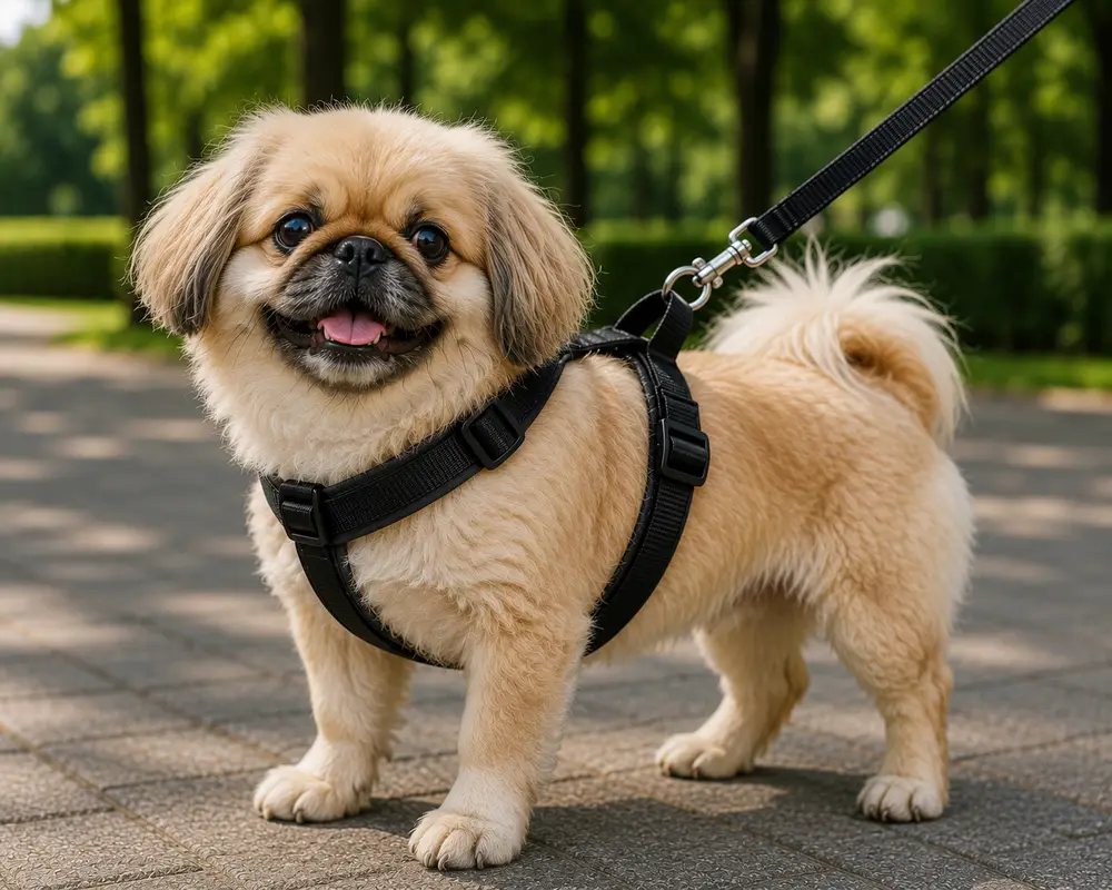 Gezdirme Kayışlı Dokuma Köpek Göğüs Tasma Seti 32*47-110 cm Siyah 4