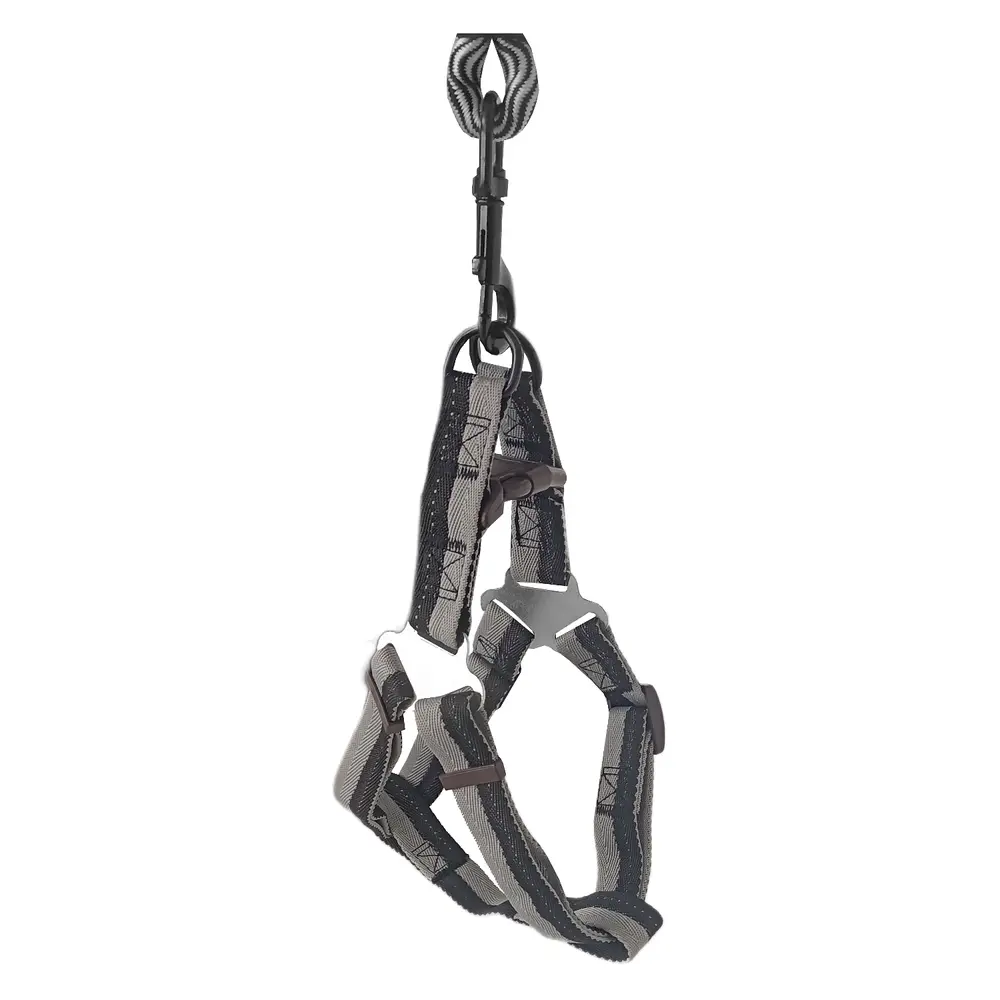 Köpek Göğüs Tasma Seti Daa Desenli 1.5 cm*35-48 cm Siyah-Beyaz 6