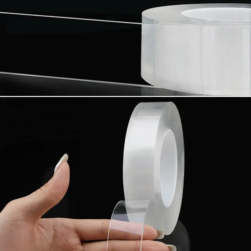 2 metre x 3 cm Şeffaf Güçlü Nano Çift Taraflı Jel Yapıştırıcı Bant 2