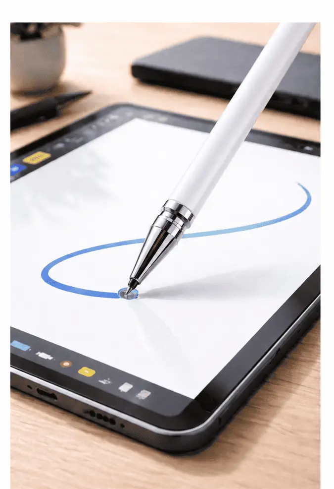 Vivo V23 Uyumlu Dokunmatik Stylus Kalem Disk Uçlu Hassas Beyaz Tablet Telefon Çizim Kalemi 3