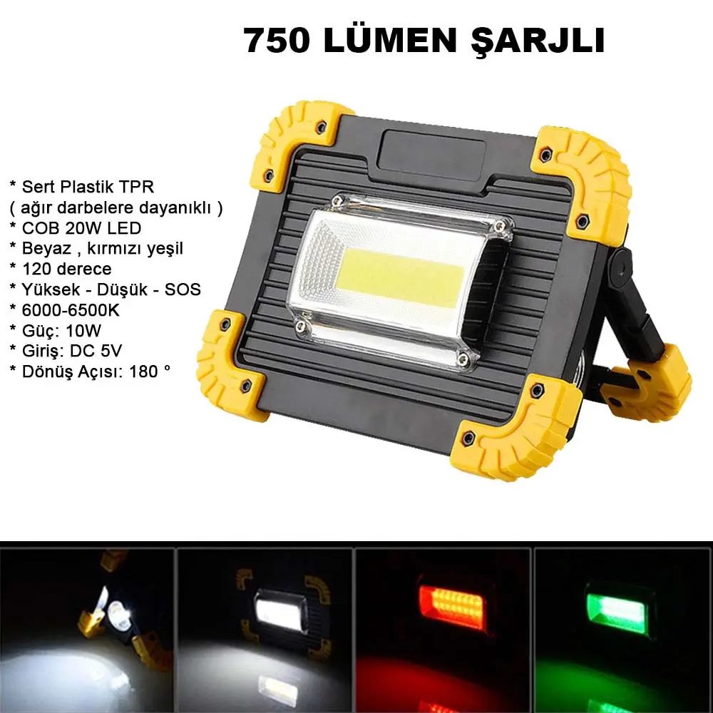 750 Lümen Powerbank Şarjlı Işıldak Wt-330 2