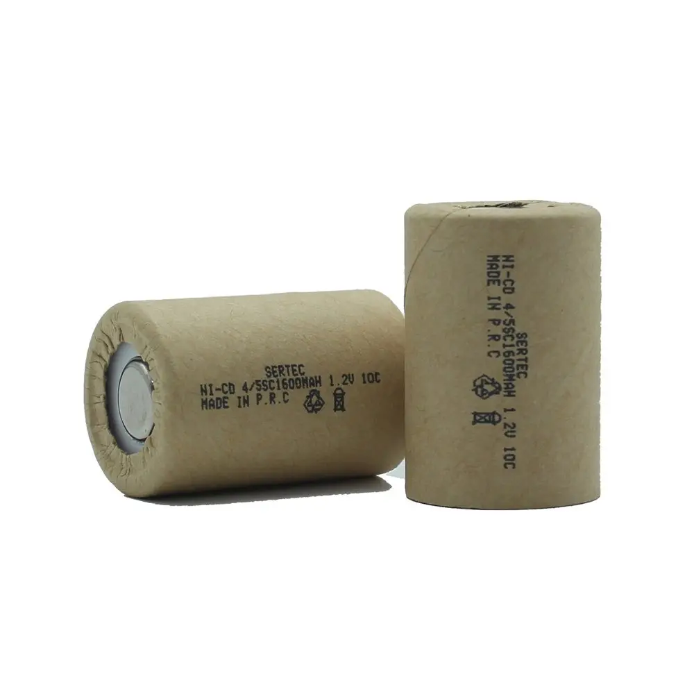 Sertec 1.2V Ni-Cd 4/5 SC 1500 Mah Kağıt Şarjlı Pil 10C (Başsız/Flat Head)
