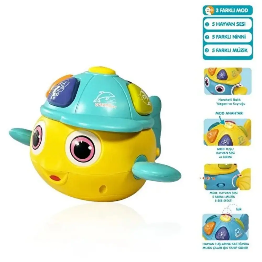 855-99A - IŞIKLI MÜZİKLİ BALIK BEBEK PİYANOSU - 1 ADET 3