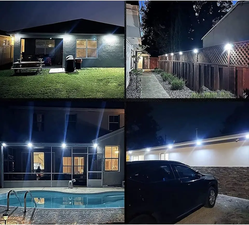 100 Led DIŞ Mekan Solar Aydınlatma Fotoselli Solar Lamba Hareket Sensörlü 5