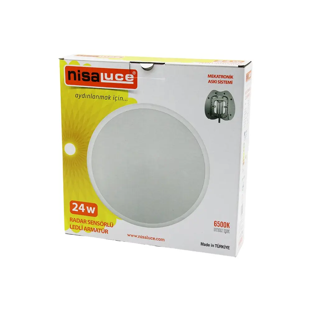 NİSALUCE EAMP-106/B 24W SENSÖRLÜ LEDLİ ARMATÜR BEYAZ ÇERÇEVE MEKATRONİK ASKI SİSTEMİ 6500K - 2160Lm