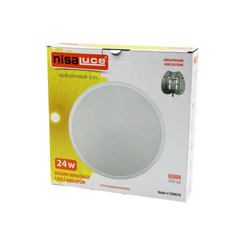 NİSALUCE EAMP-106/B 24W SENSÖRLÜ LEDLİ ARMATÜR BEYAZ ÇERÇEVE MEKATRONİK ASKI SİSTEMİ 6500K - 2160Lm