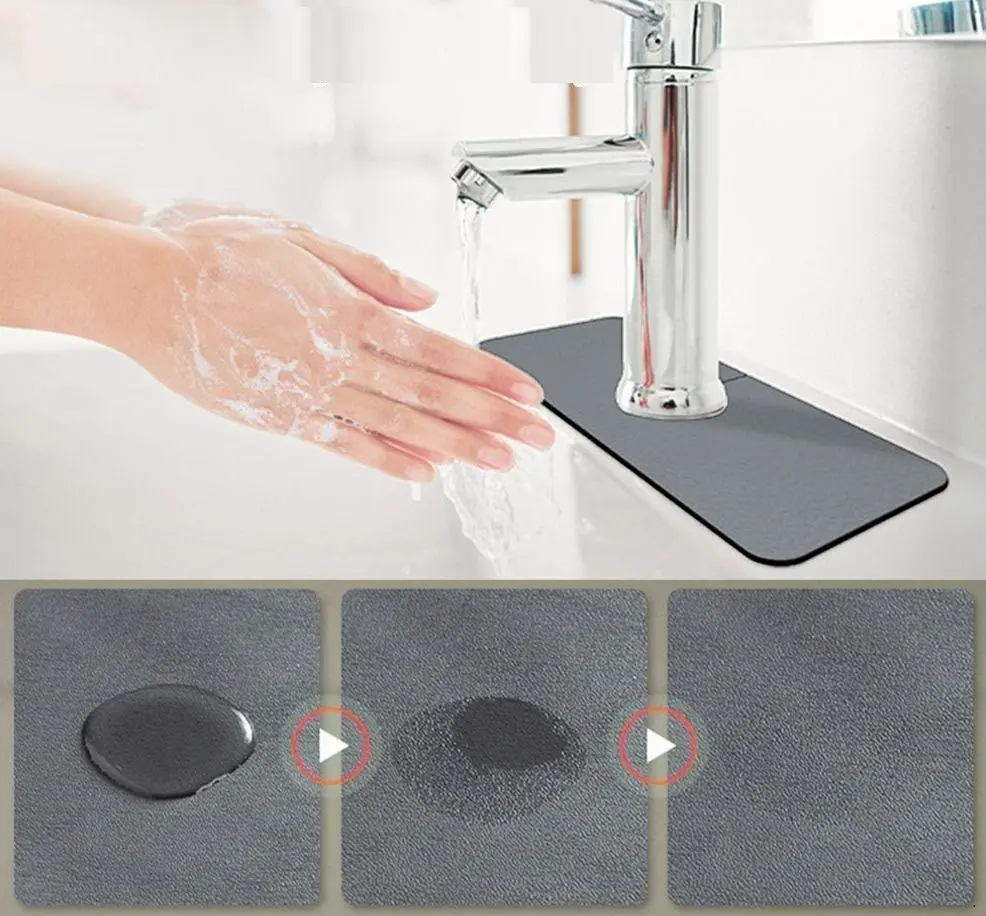 Su Emici Sihirli Mutfak Banyo Musluk Matı Labo Kenar Matı 4