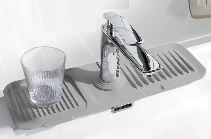 Elastik Mutfak Banyo Musluk Matı Düzenleyici Kaydırmaz Taban Organizer Labo Kenar Matı 3