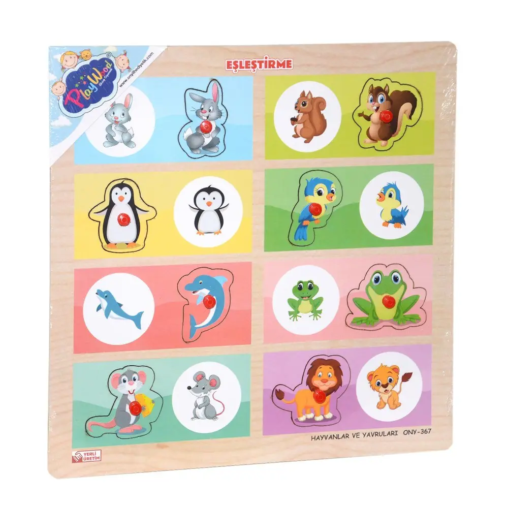 ONY-366-367 Ahşap Tutmalı Eşleştirme -Hayvanlar ve Yruları 2