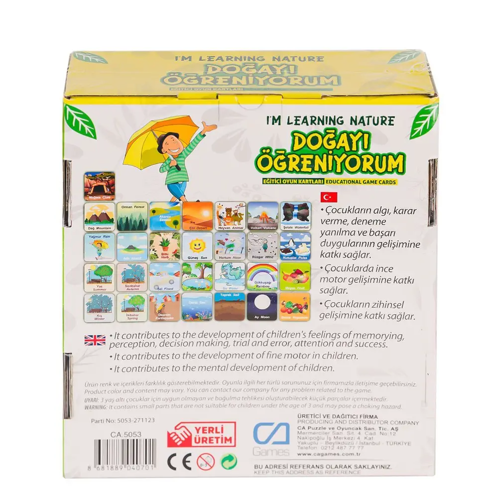 CAEGT-5053 Doğayı Öğreniyorum Eğitici Oyun Kartları -Ca Games 2