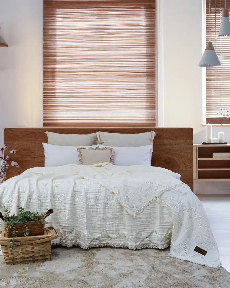 Şaheser Home Collection Müslin Yatak Örtüsü Çift Kişilik Oscar