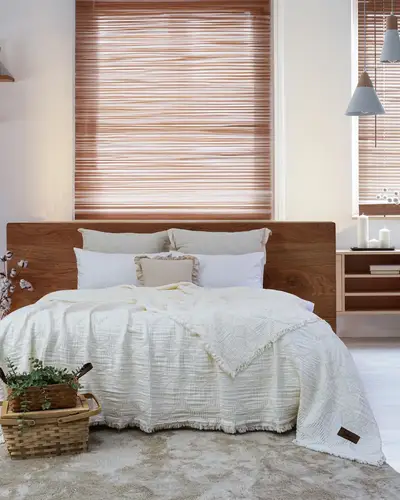 Şaheser Home Collection Müslin Yatak Örtüsü Çift Kişilik Oscar