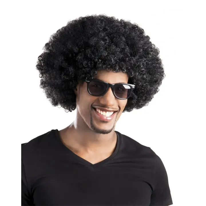 Siyah Renk Kıvırcık Afro Bonus Peruk Parti Peruğu 2