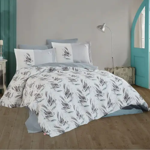 Tek Kişilik Poplin Nevresim Takımı Estate Taş