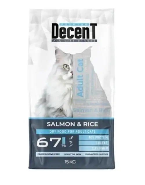 Decent Sensitive Skin Somon & Pirinç Yetişkin Kedi sı 1,5 Kg 3